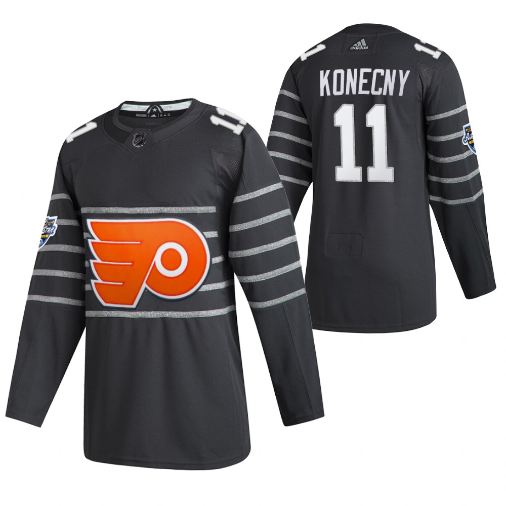 Men's Philadelphia Flyers #11 Travis Konecny 2020 Grey All Star Stitched NHL Jersey